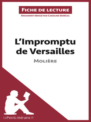 cover image of L'Impromptu de Versailles de Molière (Fiche de lecture)